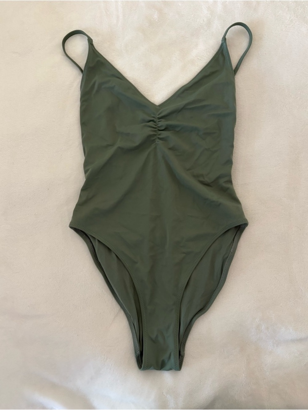 Women’s Topshop Olive Green One-Piece Swimsuit - Classic Scoop